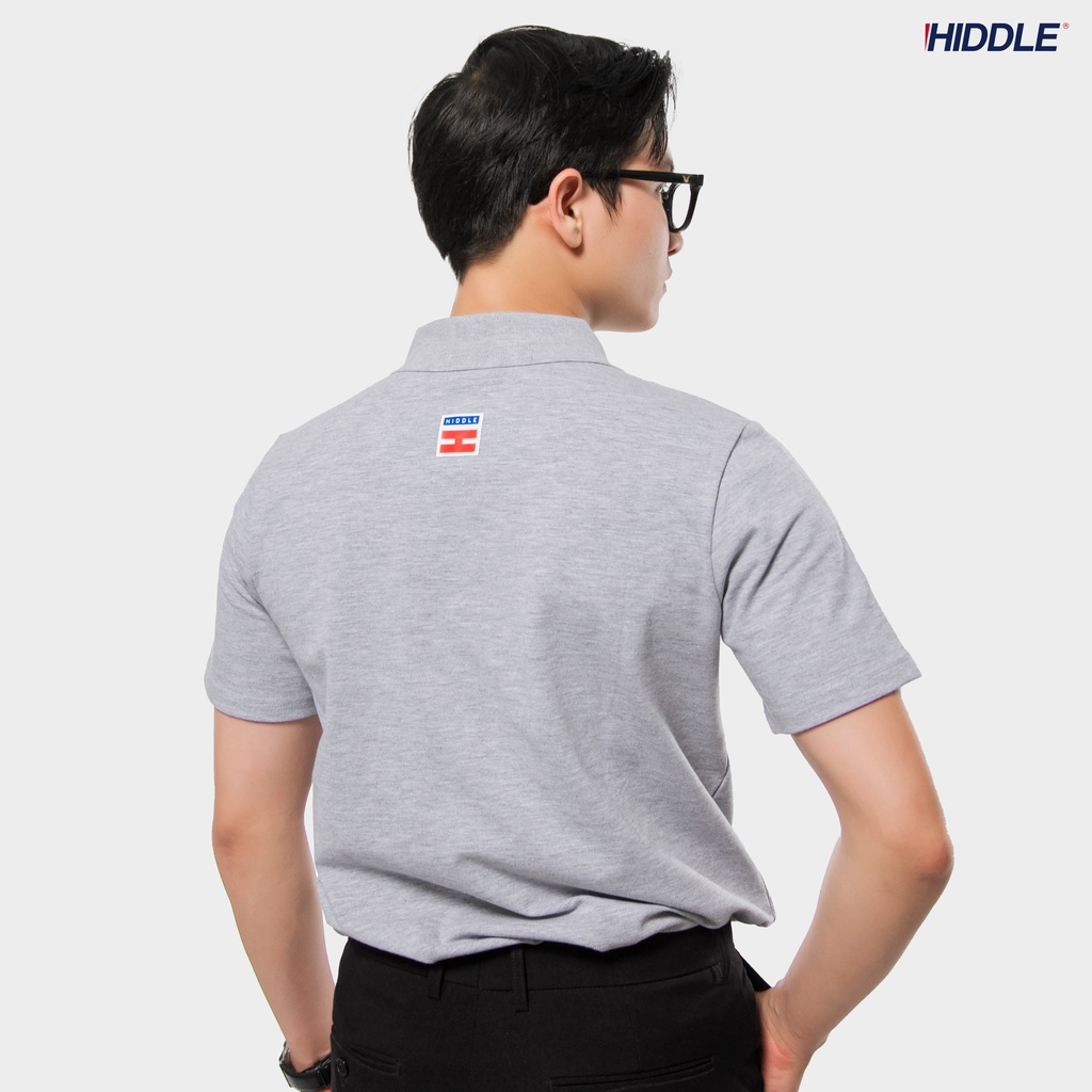 Áo polo nam vải cotton cá sấu sọc nhỏ 3 màu Trắng, Đen, Xám HIDDLE 3011207/3011208