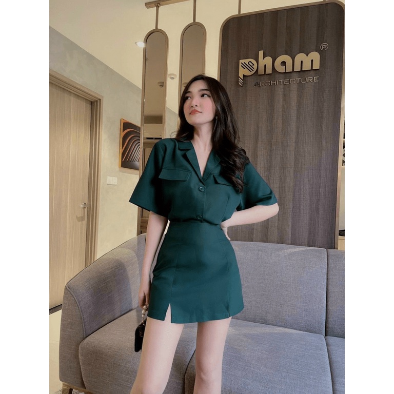 (HÀNG MỚI) SÉT VEST 2 MÓN PHỐI CHÂN VÁY TRẺ TRUNG THANH LỊCH FS