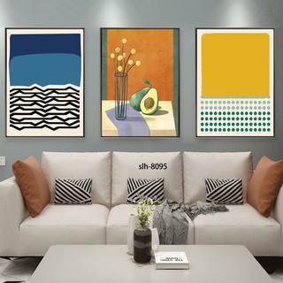 Bộ 3 tranh canvas treo tường sắc màu Vintage LIN095 - 30 x 45 cm x 3 tranh