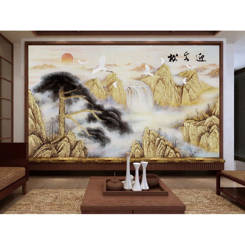 Tranh dán tường phong cảnh cổ điển trung hoa
