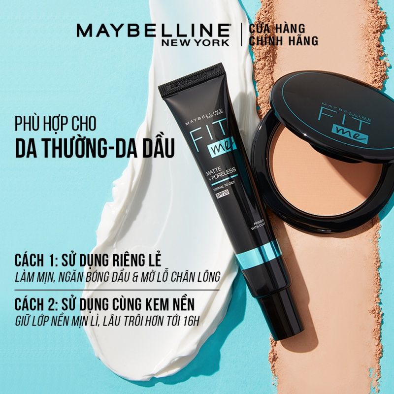 Kem Lót Kiềm Dầu Ngăn Xuống Tông SPF 20 Fit Me Primer Matte+Poreless Maybelline New York