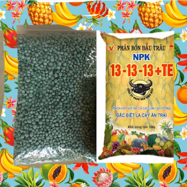 Phân bón Đầu trâu NPK 13-13-13 + TE thích hợp cho mọi loại cây trồng (gói 500 gram) ☘️