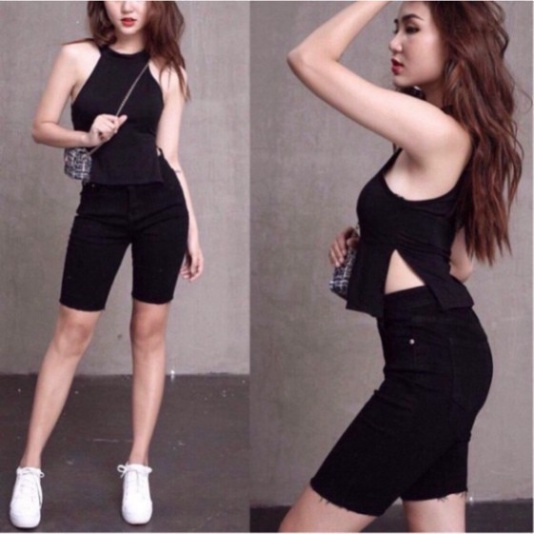 Quần Ngố Jean Bigsize, Trơn/Rách 1/Rách 2/Rách 3, Lưng Cao Trên Rốn, Co Giãn Mạnh QJ008 [TIEMDOJEAN]