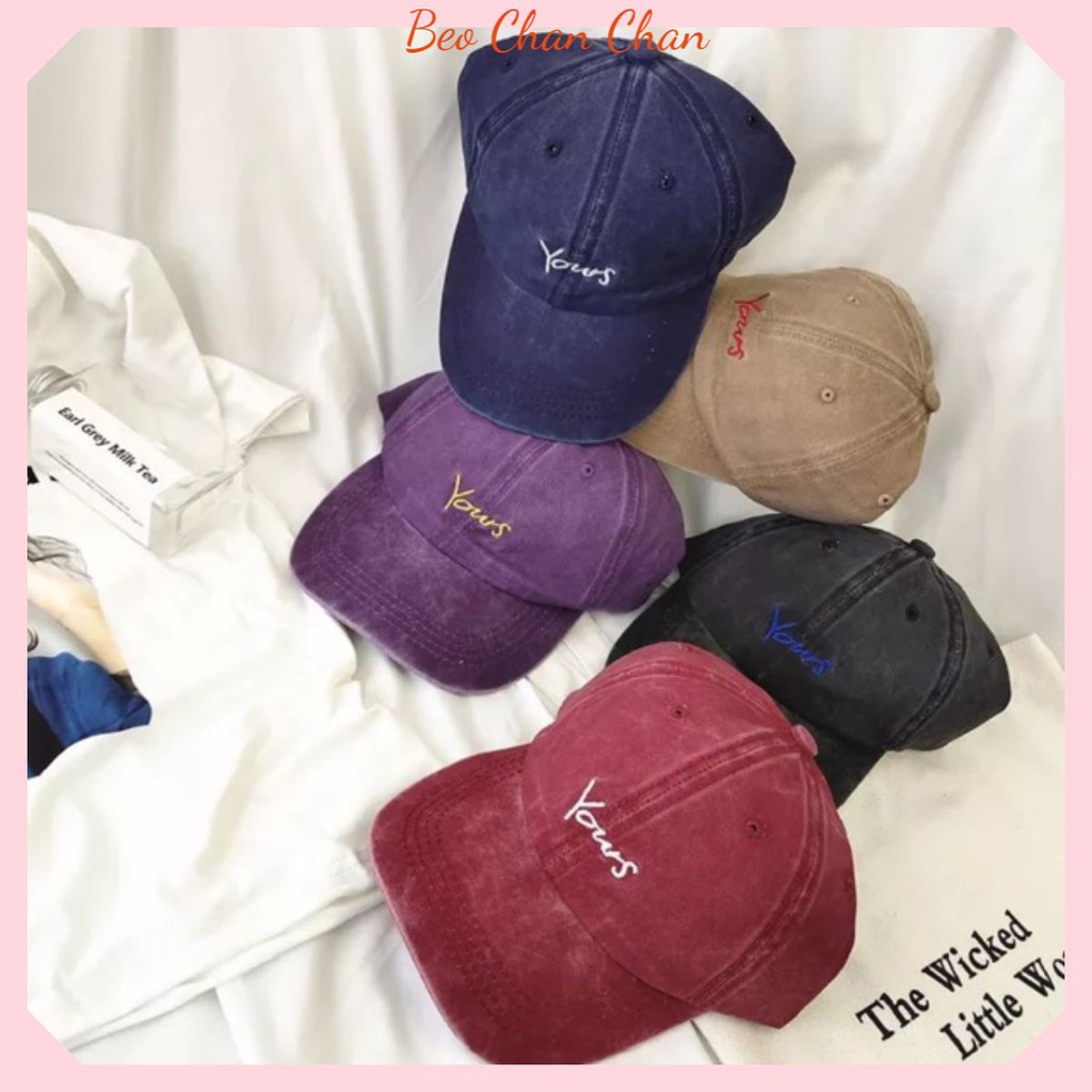 Mũ lưỡi trai nam nữ VINTAGE đẹp thêu chữ ,mũ phớt Nón kết phong cách Ulzzang form unisex YOUR