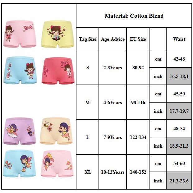 Quần chip bé gái vải cotton in hoạt hình xinh xắn cho bé gái cotton cao cấp cho bé 2-12 tuổi