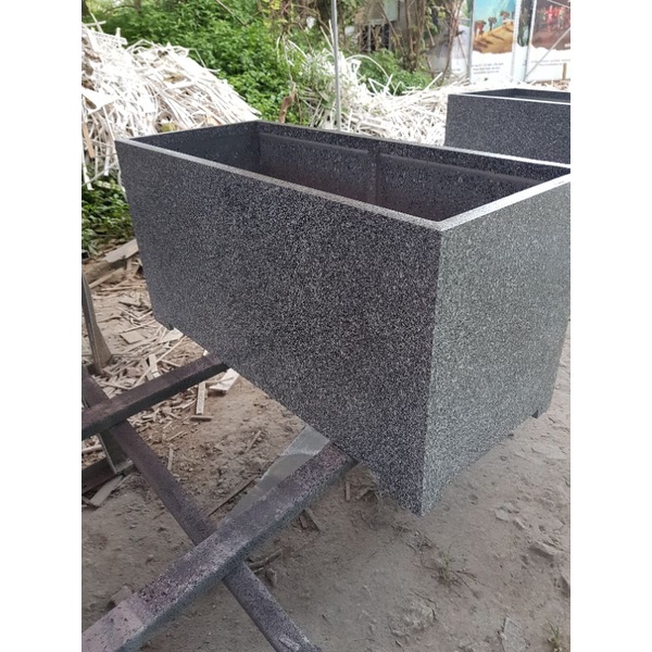 Chậu 80x25x25 Màu giả đá đậm - Chân liền chất lượng cao dùng làm chậu hoặc bể cá. bán thủy sinh 0338 073 163
