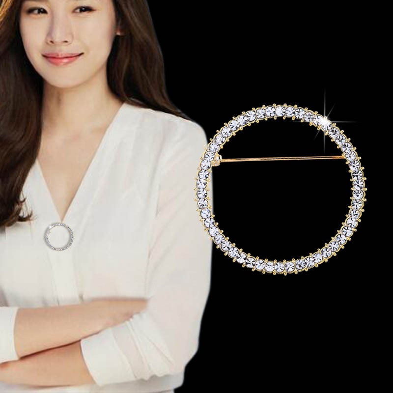 Ghim Cài Áo Hình Mắt Kính Đọc Sách Đính Pha Lê Tròn Thời Trang Cổ Điển