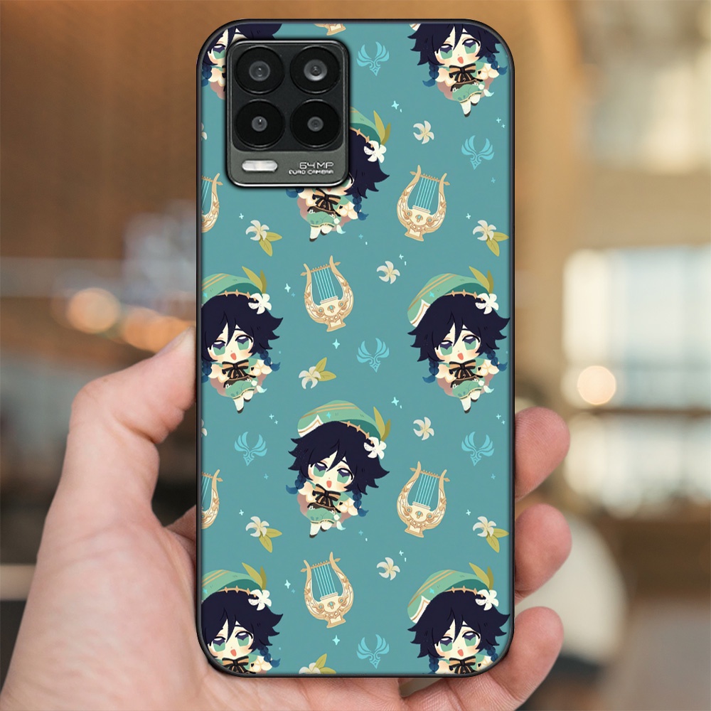 Ốp lưng Realme 8, 8 Pro viền đen in hình Venti Genshin Impact