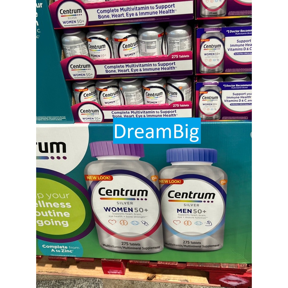 Vitamin Tổng Hợp Centrum Silver nam nữ Men và women 50+ 275 Viên Bổ tổng hợp nữ nam của Mỹ