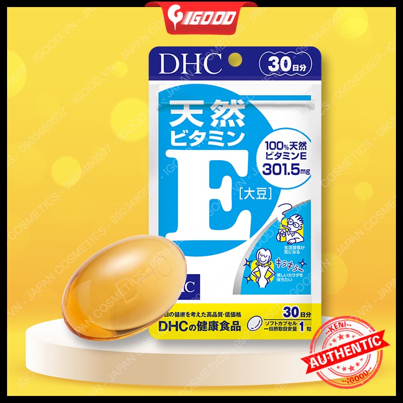 Viên uống bổ sung vitamin E DHC Natural Vitamin E (soybean) Nhật Bản