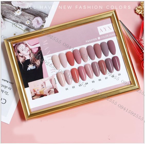 SET Sơn gel AS mã AYX mẫu chai đỏ nhọn 9 chai 15ml siêu HOT siêu xịn