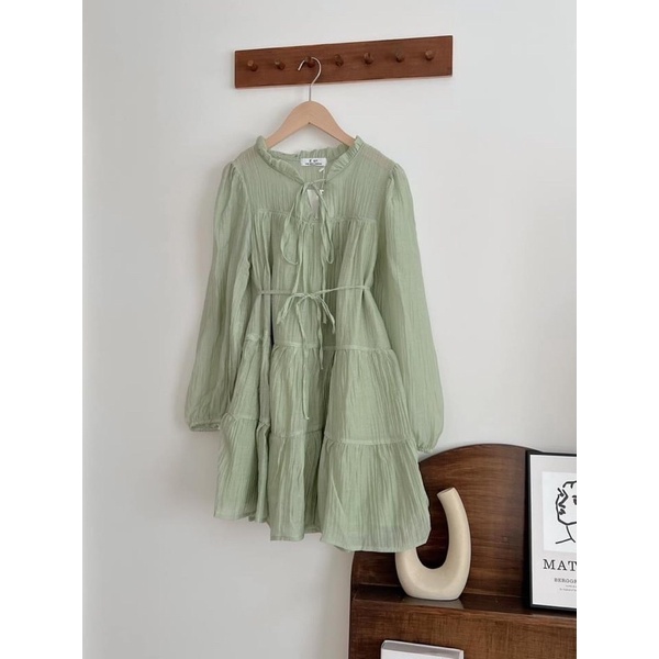 Váy babydoll kèm dây thắt eo - Đầm mặc 2 kiểu tôn dáng