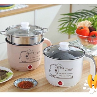 Ca nấu mì, Nồi lẩu mini, kèm giá hấp Inox không gỉ Công suất mạnh nấu ăn nhanh chóng và thuận tiện với chế độ nấu tự ngắ