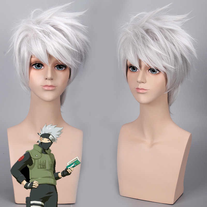 [sẵn] Wig/tóc giả cosplay Kakashi - Naruto màu trắng bạc [Miu Cosplay]