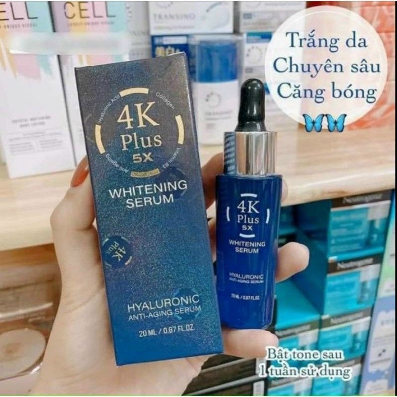 Chống Lão hóa, Trắng da, Ngừa mụn Serum 4k Plus  5x Thái Lan Whitening Serum