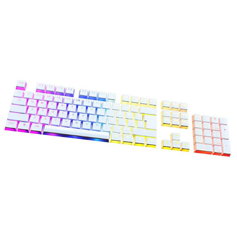 Double Shot PBT Pudding Keycaps 104 Translucent Scrub Keycap Compatible with Cherry MX Mechanical Keyboard with Puller