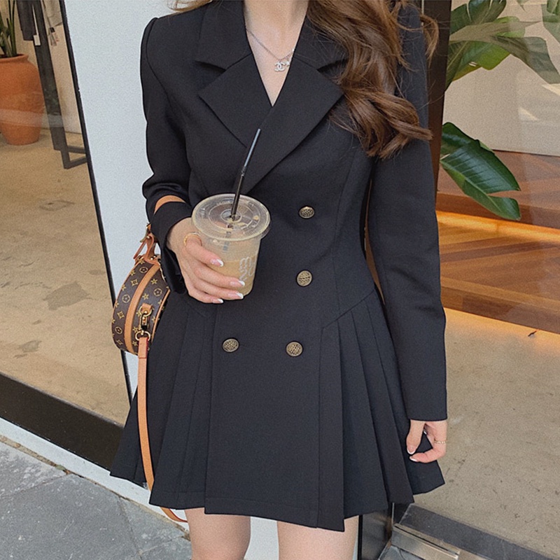 Đầm Bigsize Váy Bigsize cổ vest 2 hàng cúc