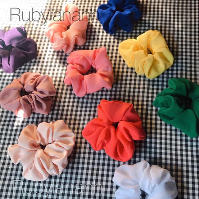 Buộc tóc vải scrunchies phong cách Hàn quốc