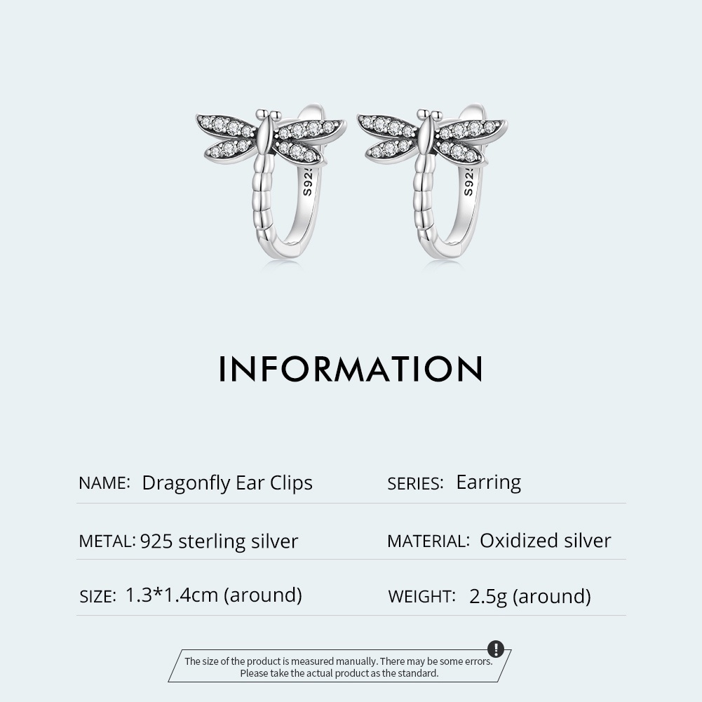 BAMOER Bông Tai Xi bạc 925 HìNh ChuồN ChuồN ĐíNh Đá ThờI Trang