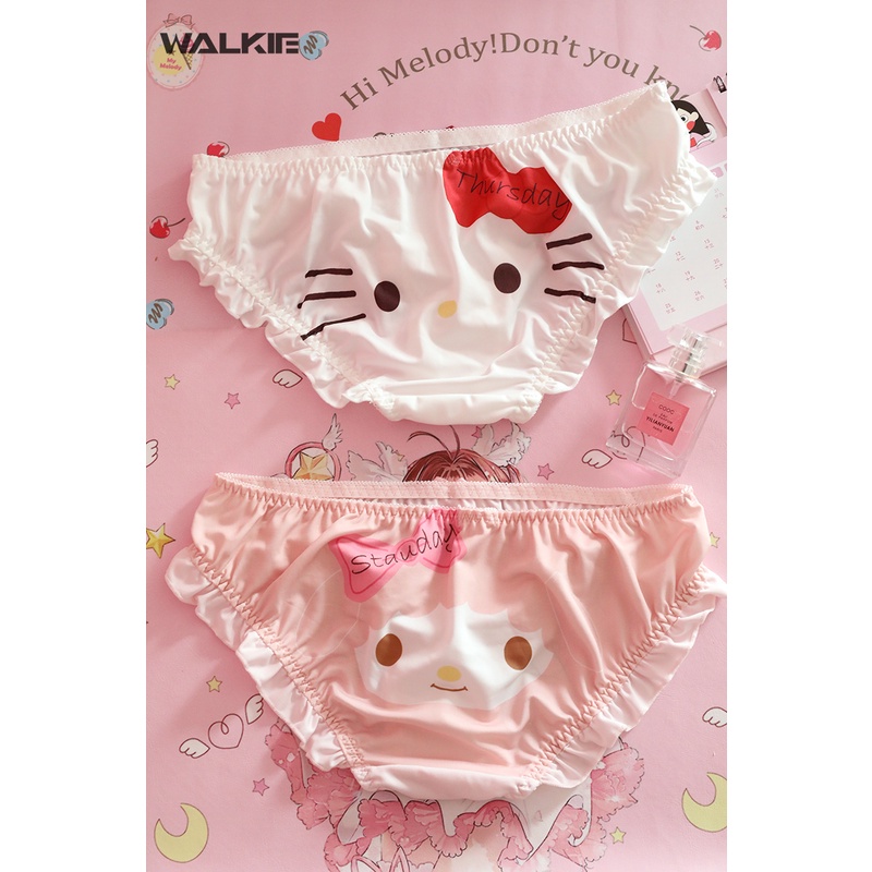 Walkie Sanrioed My Melody Cinnamoroll Purin Quần Lót Cotton Lụa Sữa Mỏng Lưng Thấp Liền Mạch Anime Kawaii