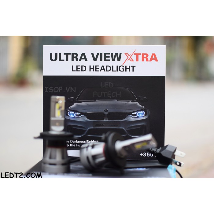 [LEDT2 ISOP] Đèn pha LED Ultra View XTRA +250% chính hãng [Số lượng: 1 cái] [Bảo hành 6 tháng]