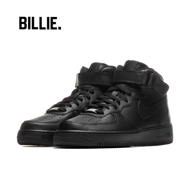 Giày Thể Thao AIR FORCE 1 AF1 Màu Đen Nguyên Chất Cá Tính Giày Sneaker Cổ Cao Thời Trang Cho Nam Nữ 1 Nam