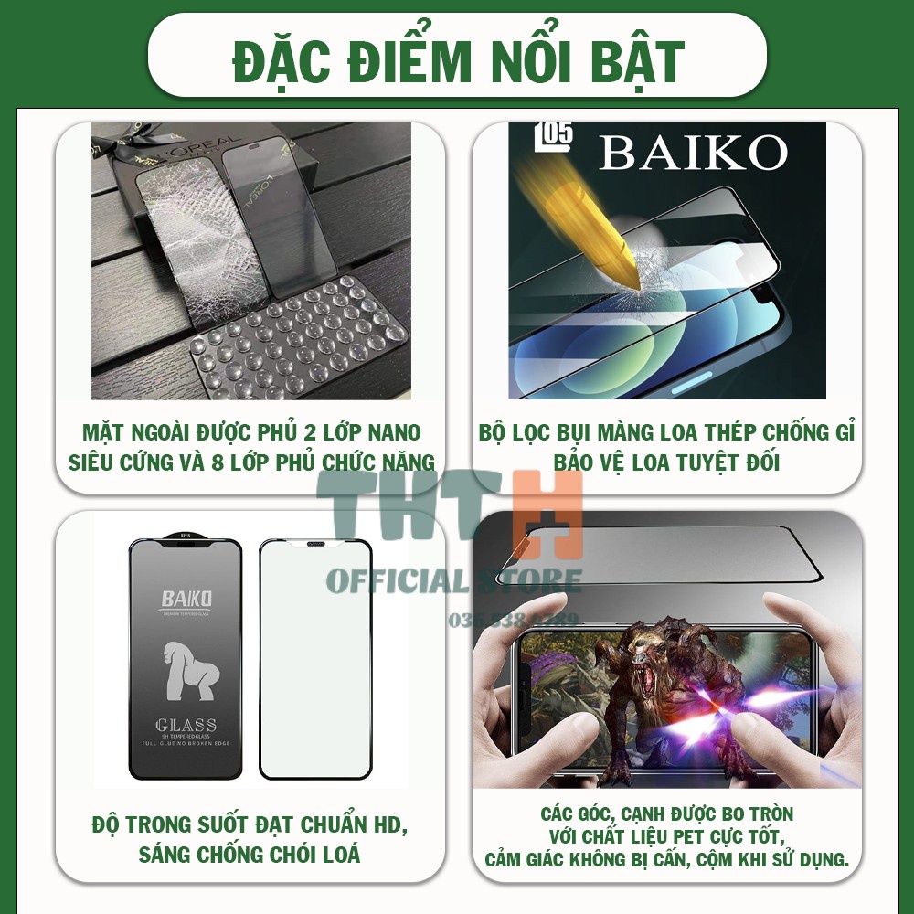 [Chính Hãng] Kính Cường lực iphone BAIKO Kingkong Dành Cho IP 6/7/8/x/xsmax/11/12/13/Pro/Promax