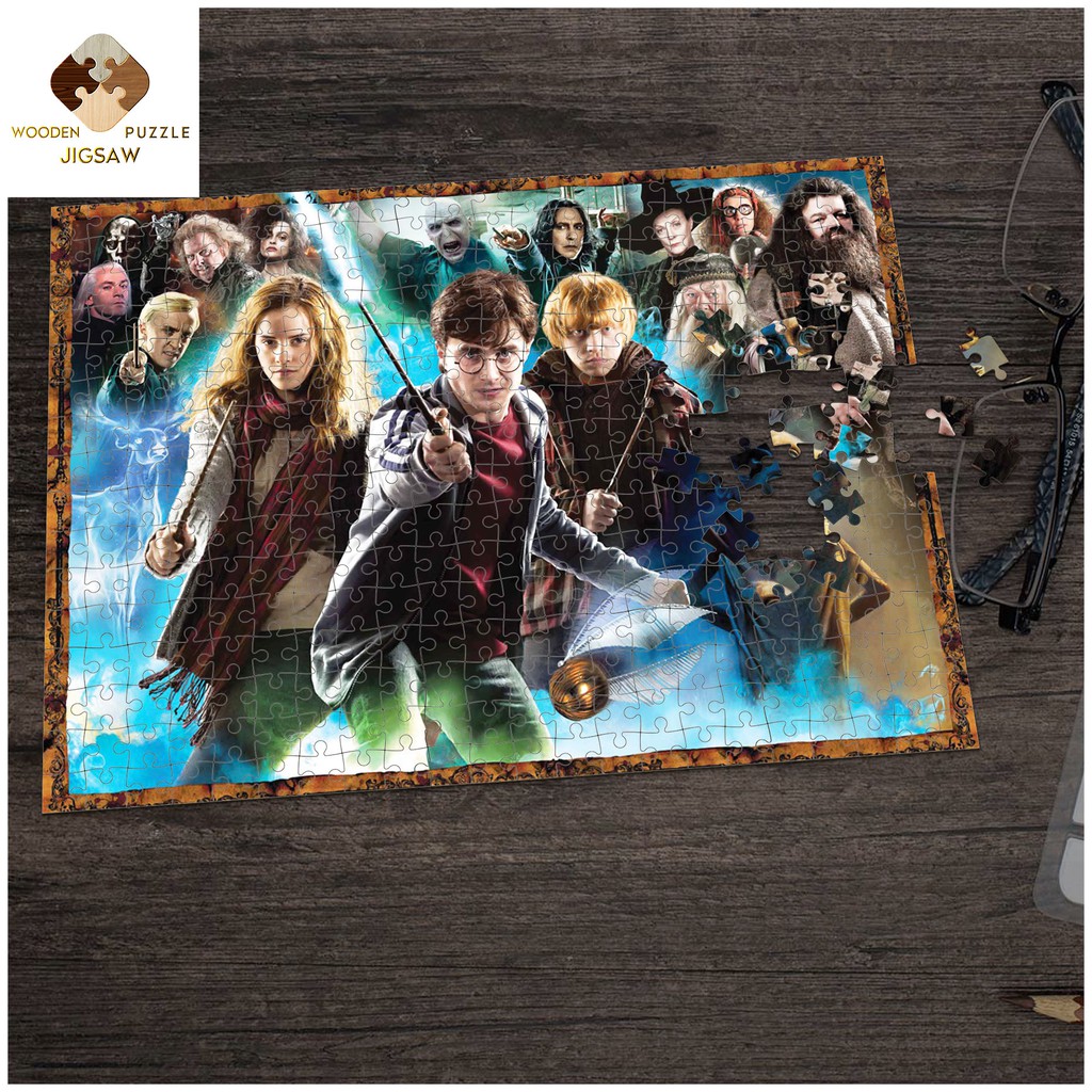 [MADE IN VIET NAM] Xếp hình harry potter wooden puzzle jigsaw, in tranh theo yêu cầu ghép hình WPJ01