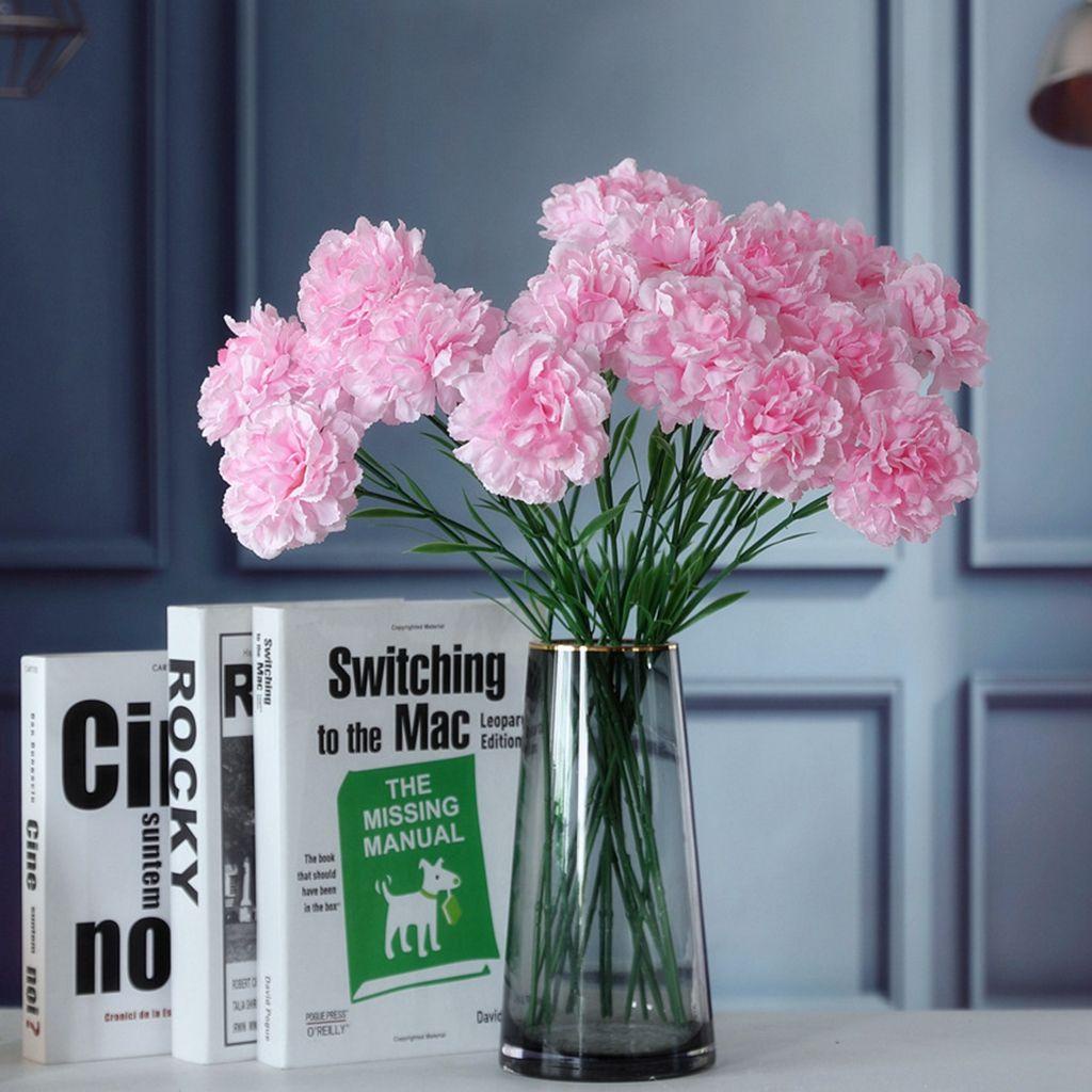 Nhánh Hoa Cẩm Chướng Nhân Tạo Màu Sắc Tươi Sáng Trang Trí Nhà Cửa DIY