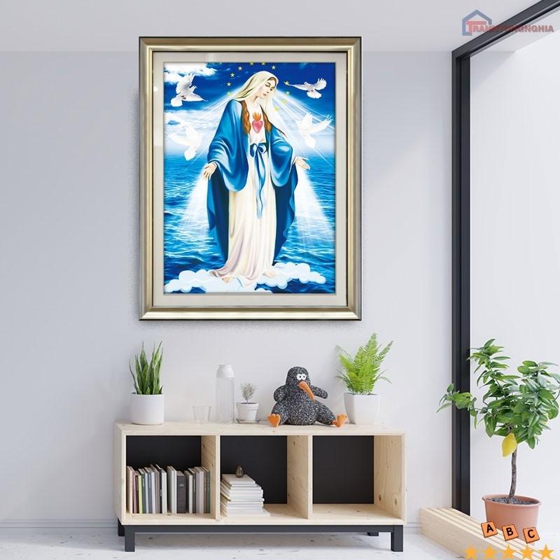 Tranh đính đá, tranh thêu chữ thập đức mẹ ban ơn