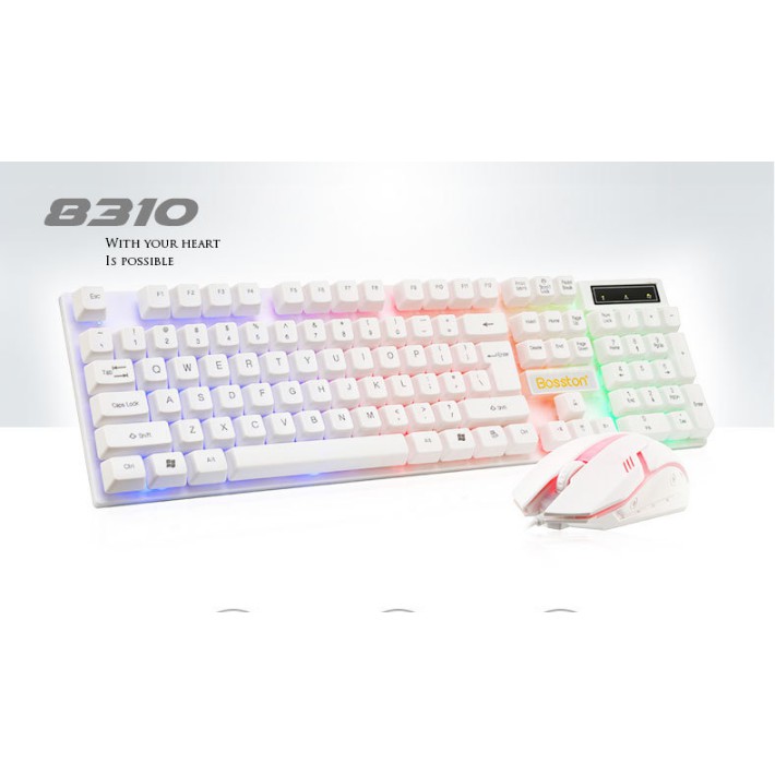 Bàn Phím full LED 7 màu Giả cơ + chuột Gaming R8 USB 8310 | BigBuy360 - bigbuy360.vn