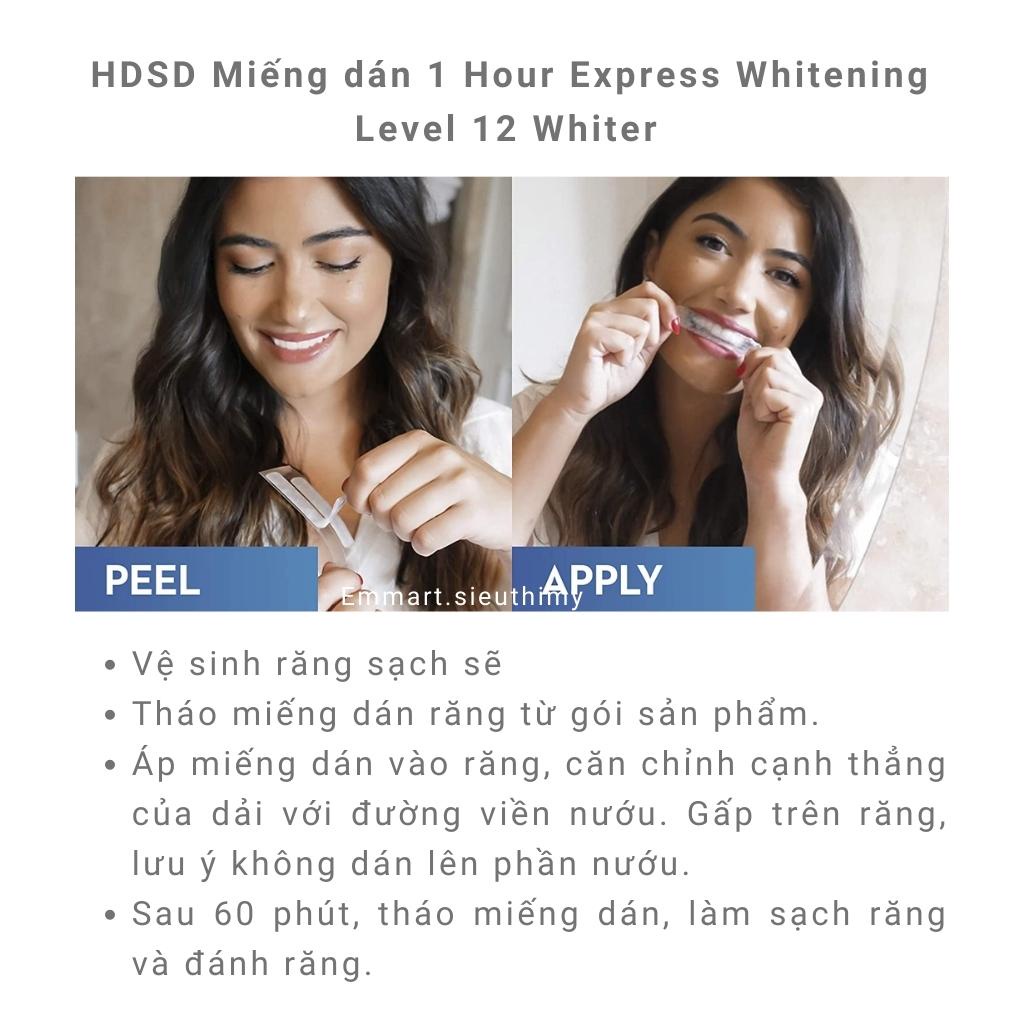 Miếng dán trắng răng Crest 3D Whitestrips Professional Effects, 1 Hour Express Whitening