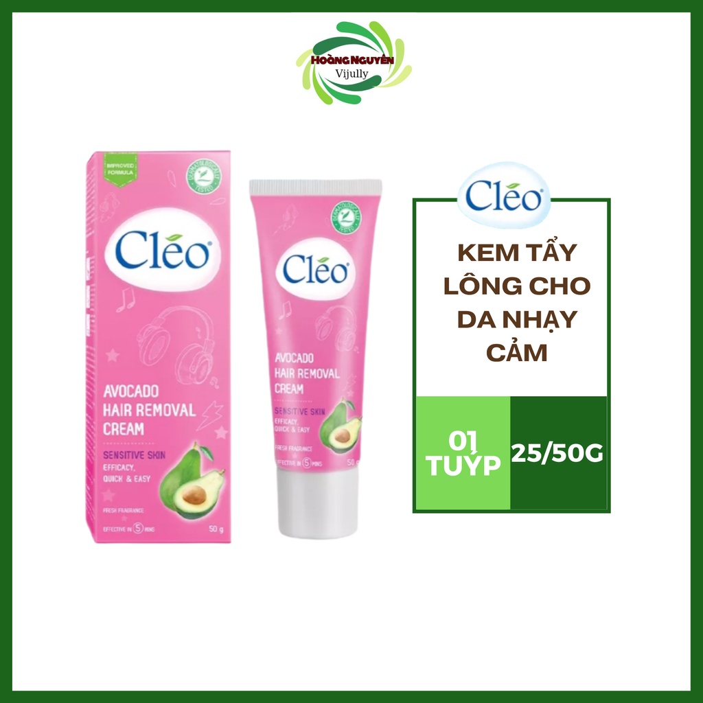 Kem Tẩy Lông Cho Da Nhạy Cảm Cleo Avocado Hair Removal Cream Sensitive Skin 25g/50g