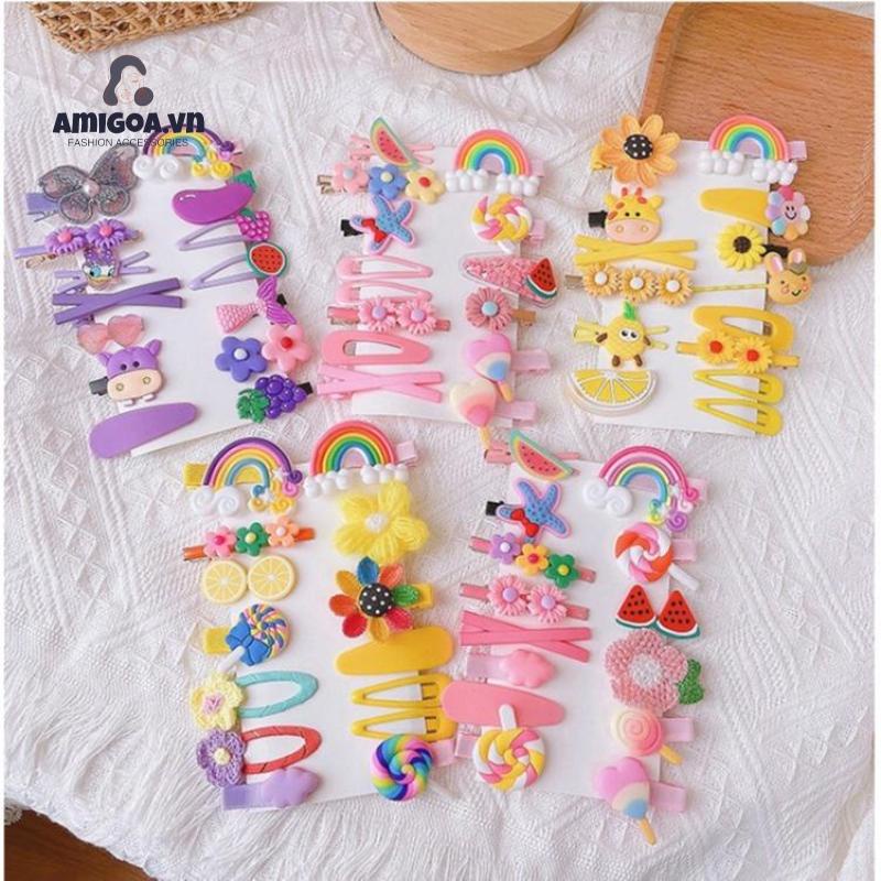 ✨✨ Set Kẹp Tóc 14 Món Nhiều Hình Kute Cho Bé Gái siêu cute, dễ thương