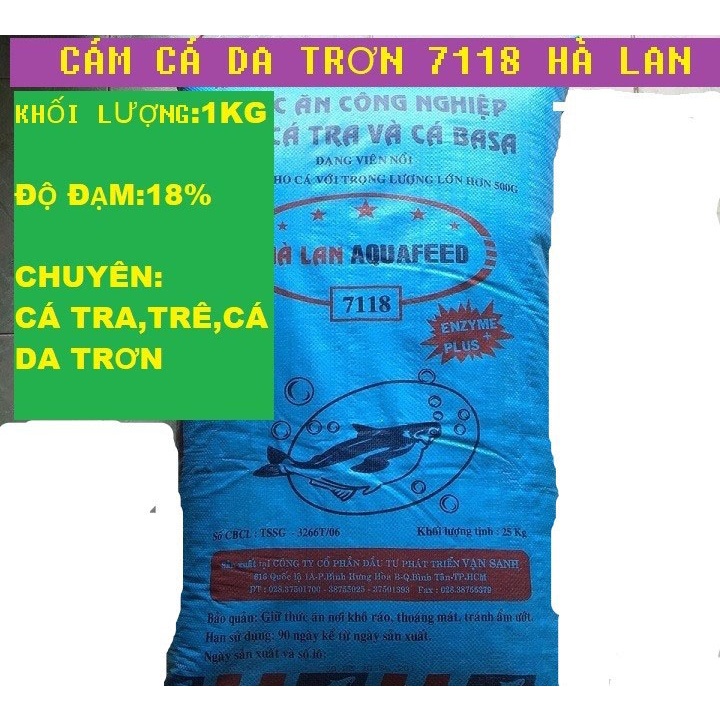 [ ĐT]  [1kg]Thức ăn cá Hà lan 7025 25% đạm cho cá ăn hoặc dùng câu cá,rô phi,điêu hồng,trắm,chép,troi(1kg)-cám cá hà lan
