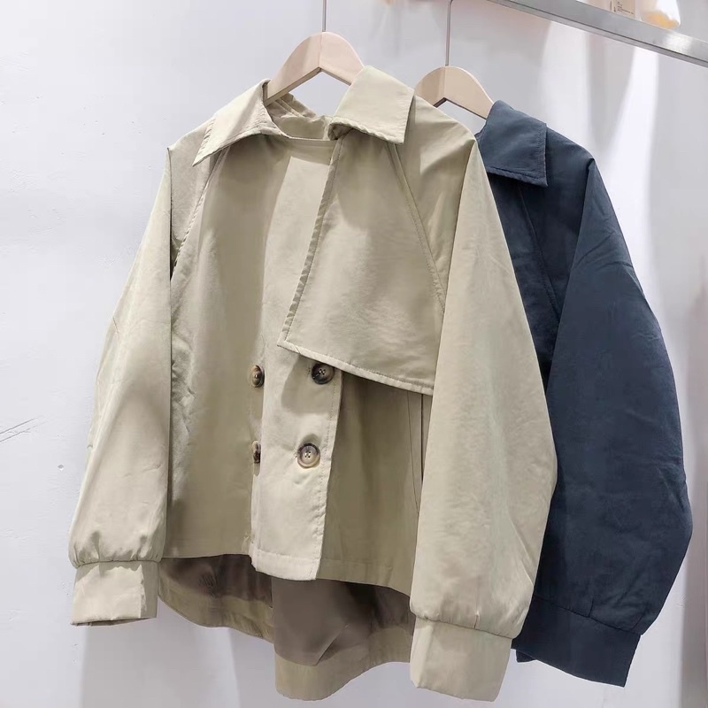 Áo khoác Mangto dáng ngắn Hàn quốc chất mịn