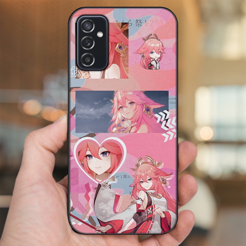 Ốp lưng Samsung M52 viền đen in hình Yae Miko Genshin Impact