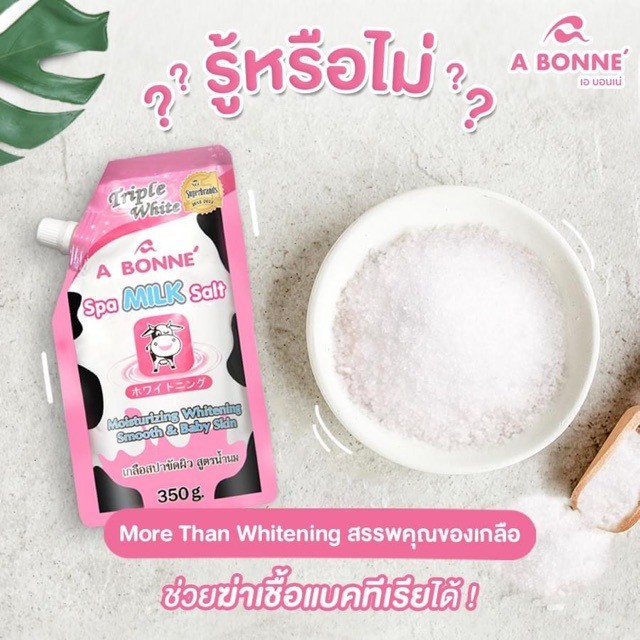 [CHÍNH HÃNG] Muối Tắm Sữa Bò Tẩy Tế Bào Chết A Bonne Spa Milk Salt Thái Lan 350gr, Giúp Tẩy Sạch Bụi Bẩn Và Tế Bào Chết