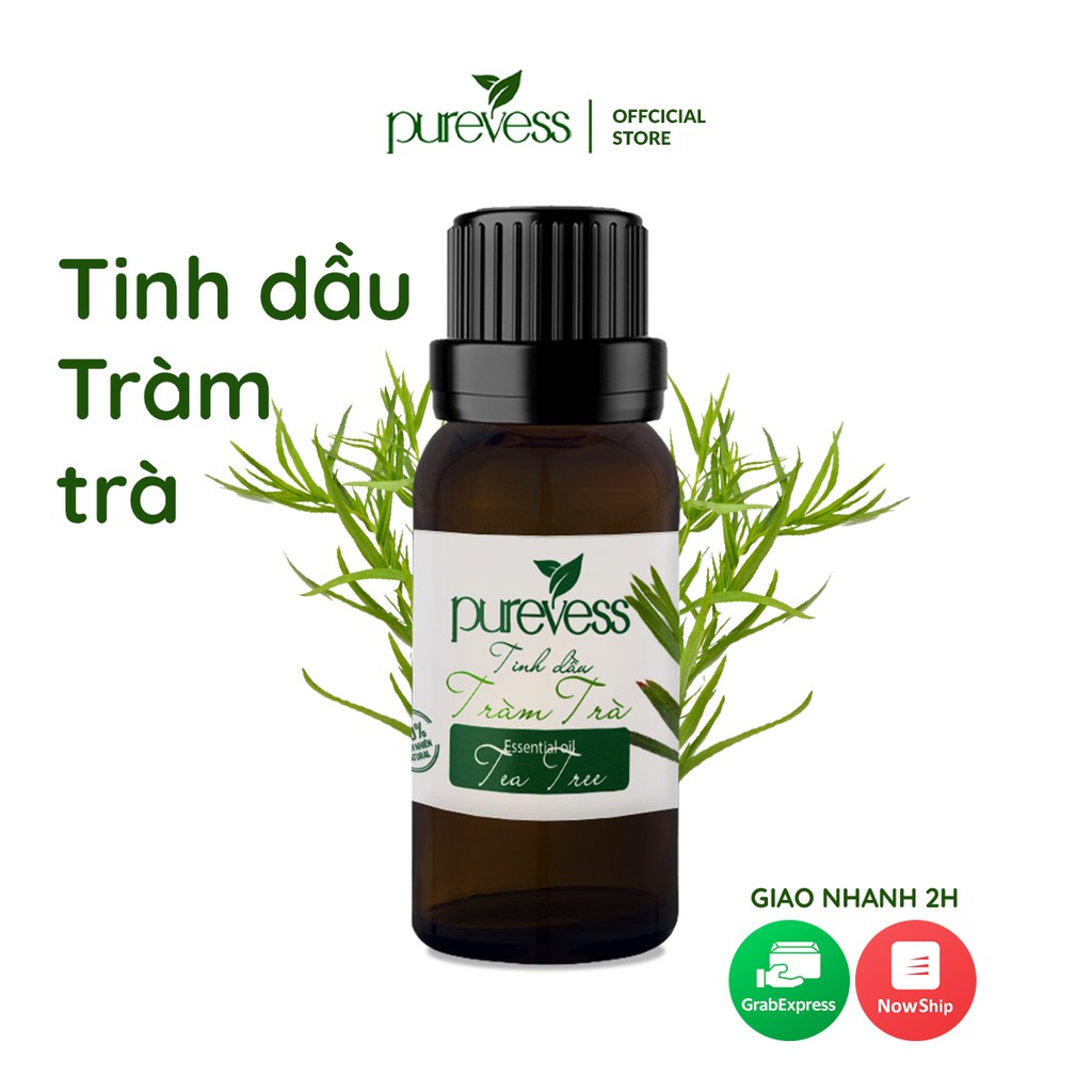 Tinh dầu Tràm Trà  giúp kháng khuẩn tự nhiên giúp giảm mụn và ngăn ngừa mụn PUREVESS 30ml