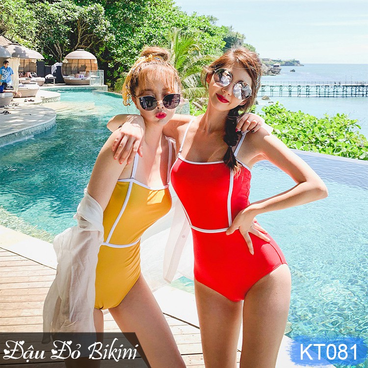 Bikini cho đôi bạn thân, áo tắm liền thân trẻ trung rực rỡ, có nhiều màu đẹp để mặc đôi, mặc nhóm (đỏ, vàng...) | KT081