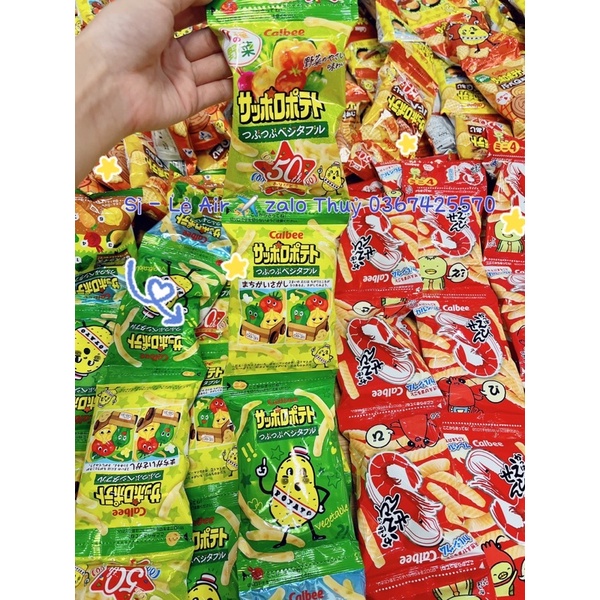 Bim bim dây / Bánh snack calbee / tohato dây ăn dặm - snack 4 gói của Nhật