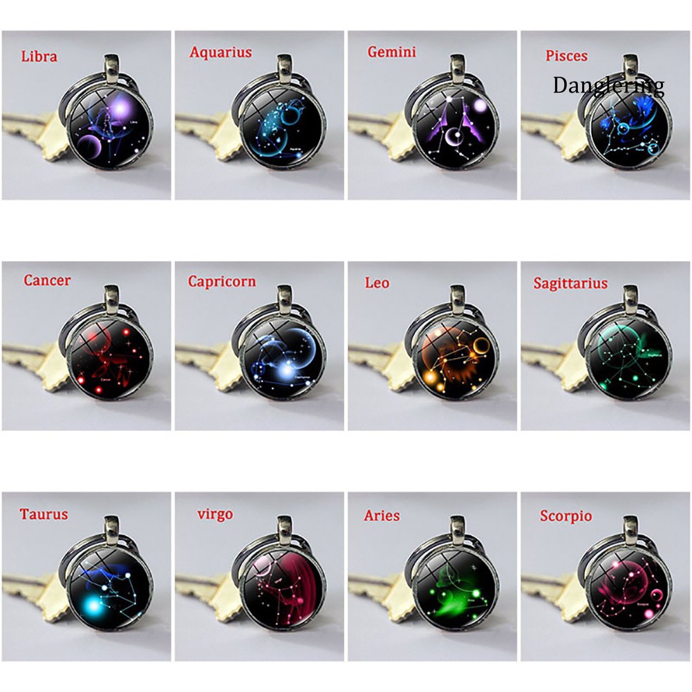 Móc Khoá Tròn In Hình 12 Cung Hoàng Đạo