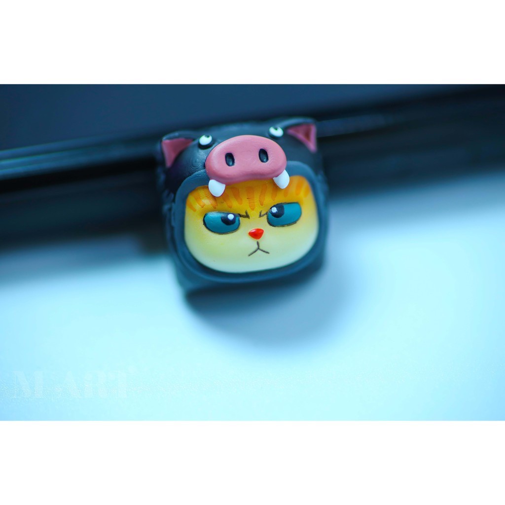 Keycap - Nút Bàn Phím Gaming - Nút Bàn Phím Cơ Mặt Mèo Hờn Dỗi  - Heo Rừng - KC017