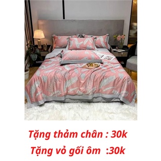 Set chăn ga gối lụa thái chăn trần bông hè mỏng mềm mát, sét 5 món