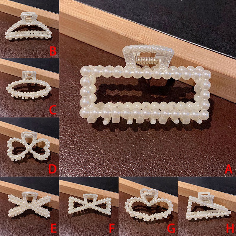 Kẹp Tóc Đính Ngọc Trai Bằng Nhựa Dễ Thương Cho Nữ