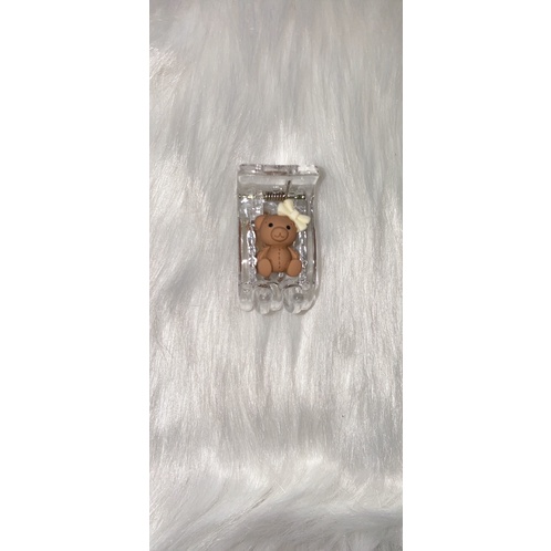 Kẹp tóc càng cua 3r, 5r đính gấu nâu xinh xắn