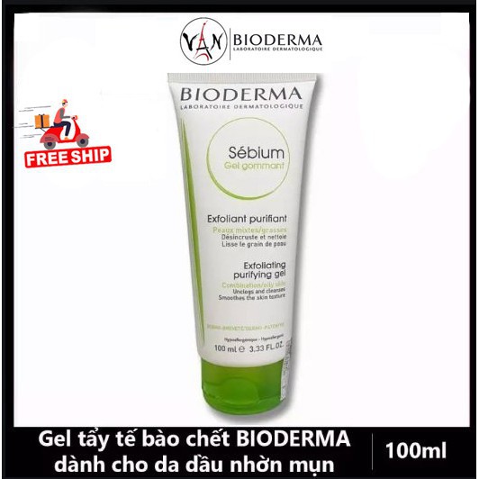 Tẩy tế bào chết Bioderma gel gommant dành cho da dầu nhờn mụn 100ml