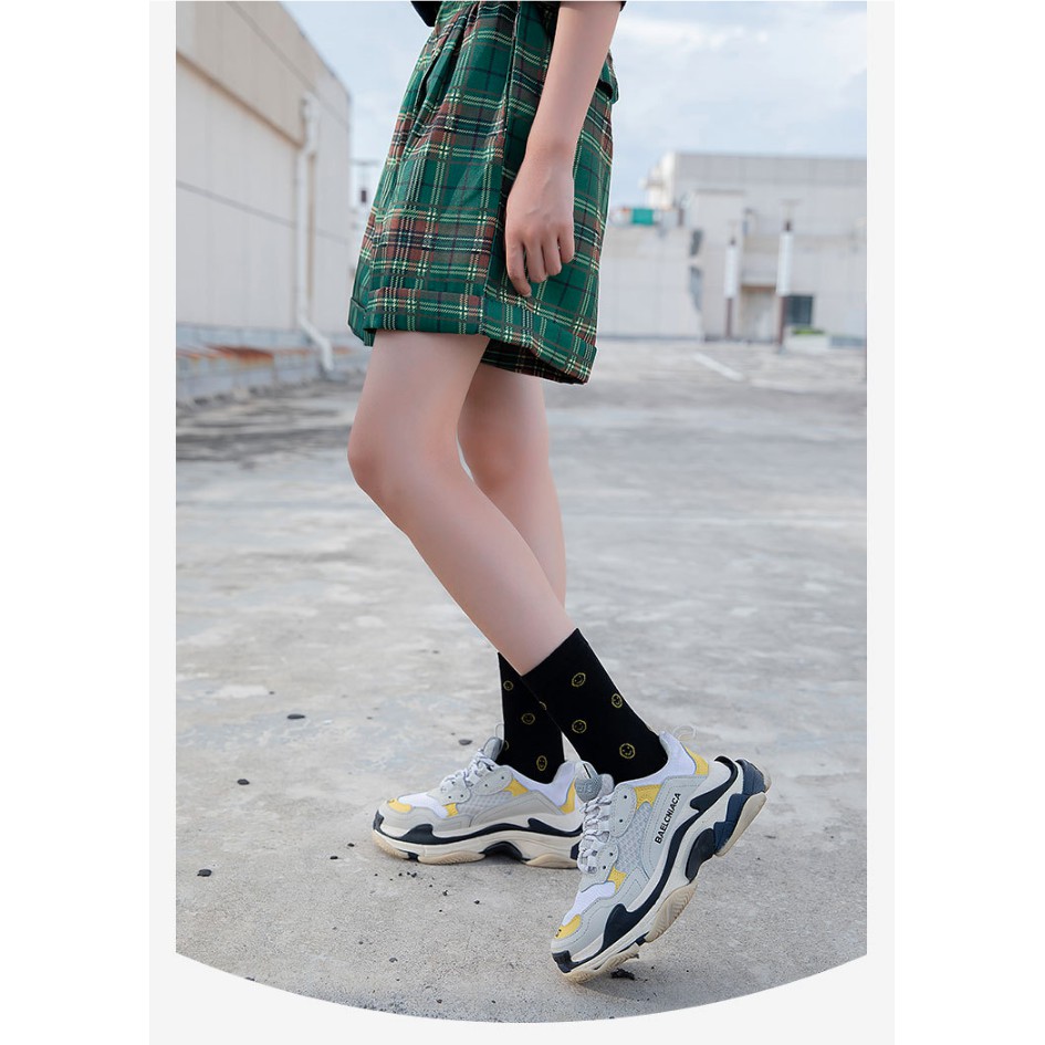Vớ dài/ tất dài họa tiết emoji mặt cười Mua Tất unisex (muatatshop)