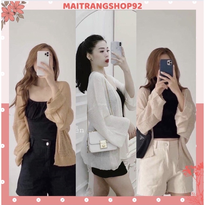 Áo cardigan len nữ mỏng dáng dài form rộng, Áo len khoác ngoài nhẹ nhàng phong cách Hàn quốc (TTA134)