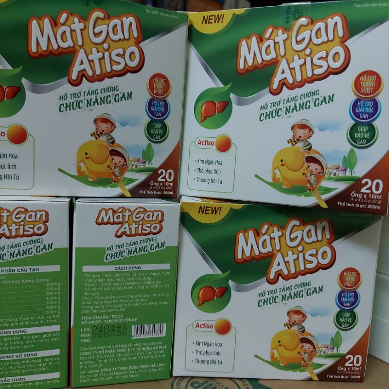 Siro Mát gan Atiso - Giúp giải độc gan, thanh nhiệt mát gan cho bé hộp 20 ống